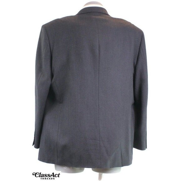 PRONTO UOMO Mens Blue Lambswool Herringbone Blazer Sport Coat Suit Jacket 50L - Picture 6 of 8